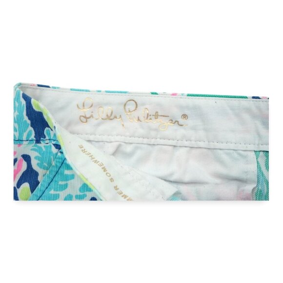 Lilly Pulitzer Womens Shorts 0 Buttercup Coral Mid Rise Resort - Picture 7 of 8